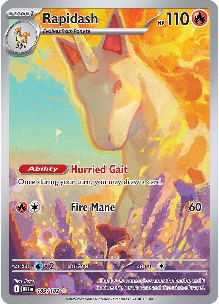 Rapidash - 189/182 - Illustration Rare - Destined Rivals
