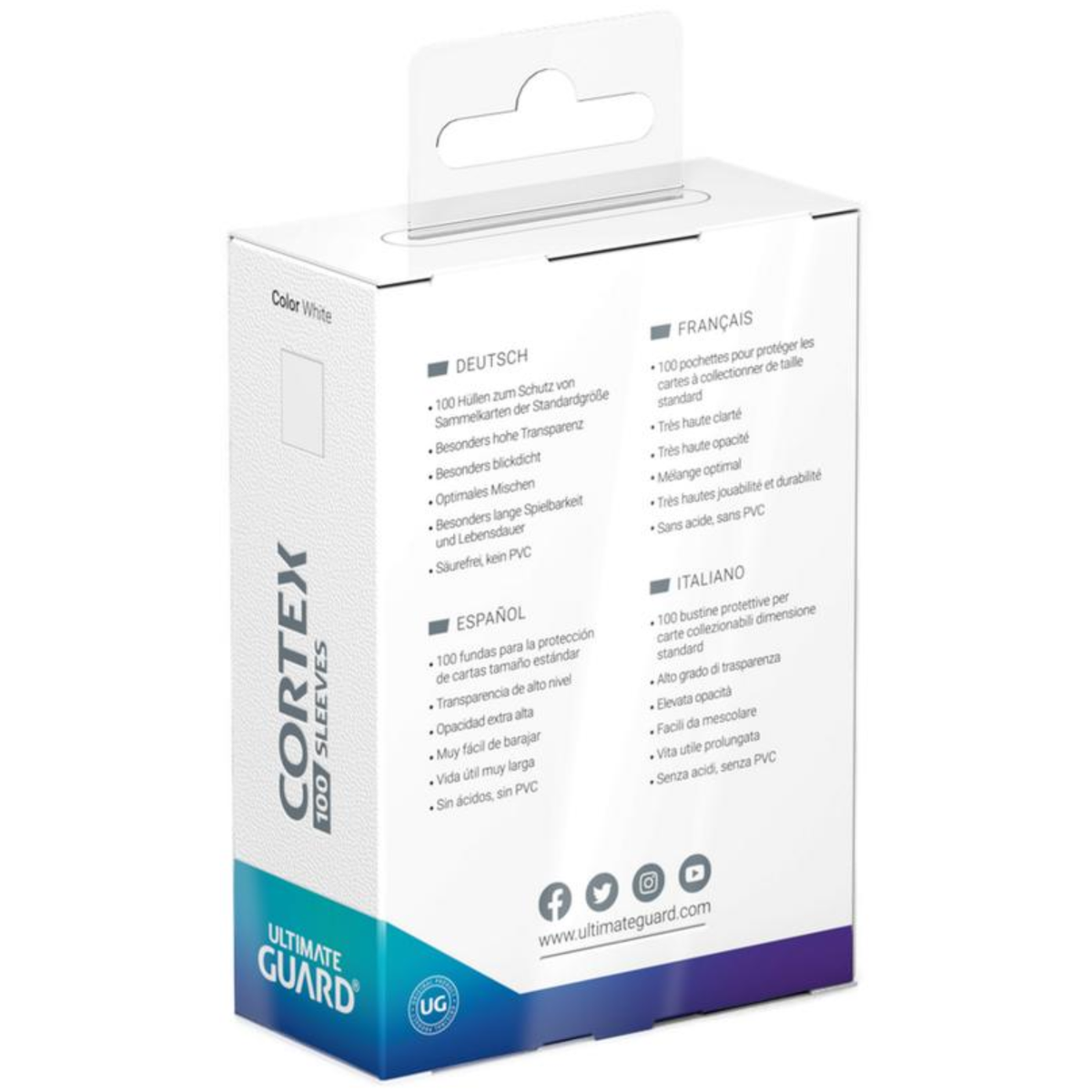 Ultimate Guard Cortex Deck Protectors Matte 100 Count White