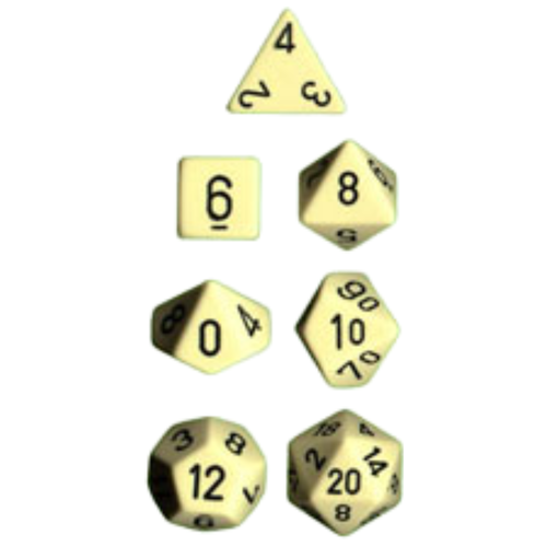 7-Die Set Opaque: Ivory/Black
