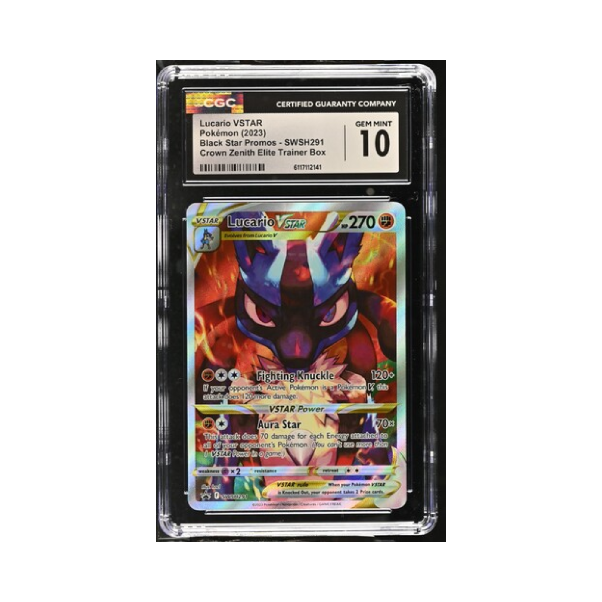 Lucario VSTAR Pokémon 2023 English Black Star Promos SWSH291 Crown Zenith Elite Trainer Box CGC GEM MINT 10