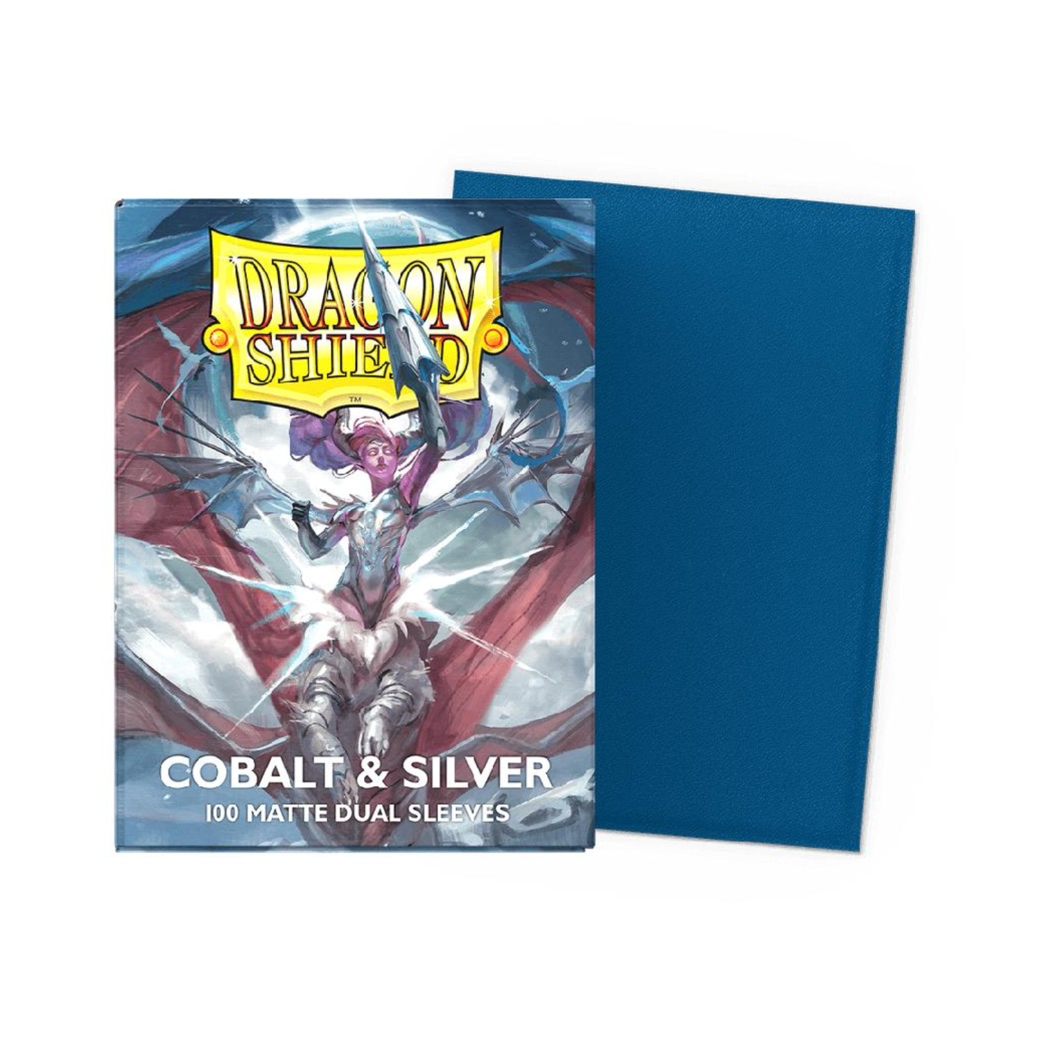 Dragon Shield Sleeves: Standard Matte Dual - Cobalt & Silver