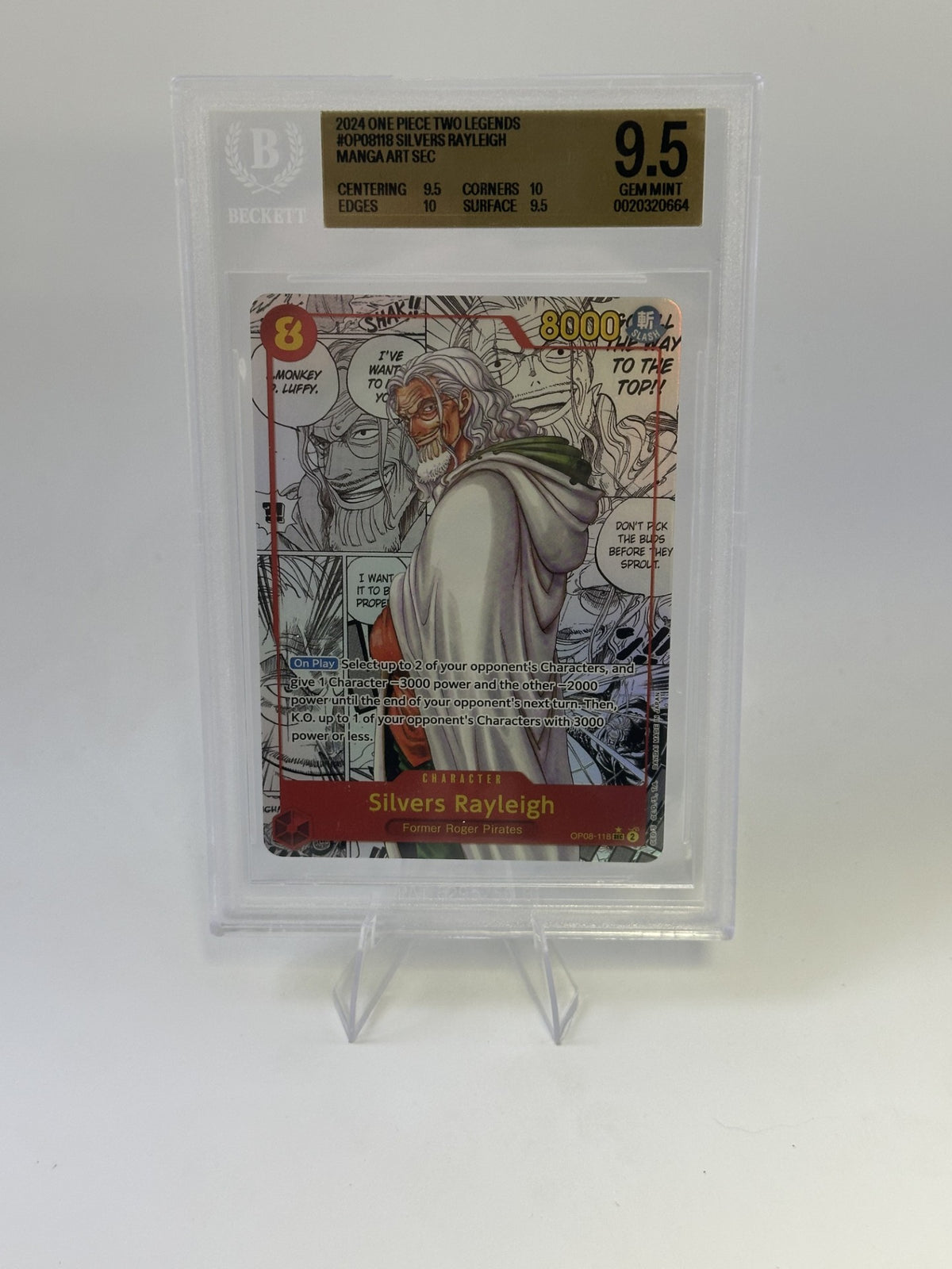 Silvers Rayleigh MANGA ART SEC 2024 One Piece Card Game Two Legends BGS 9.5