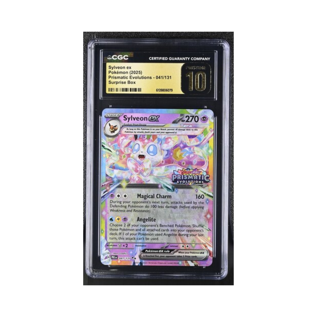 Sylveon ex Pokémon 2025 English Prismatic Evolutions 041/131 Surprise Box CGC PRISTINE 10
