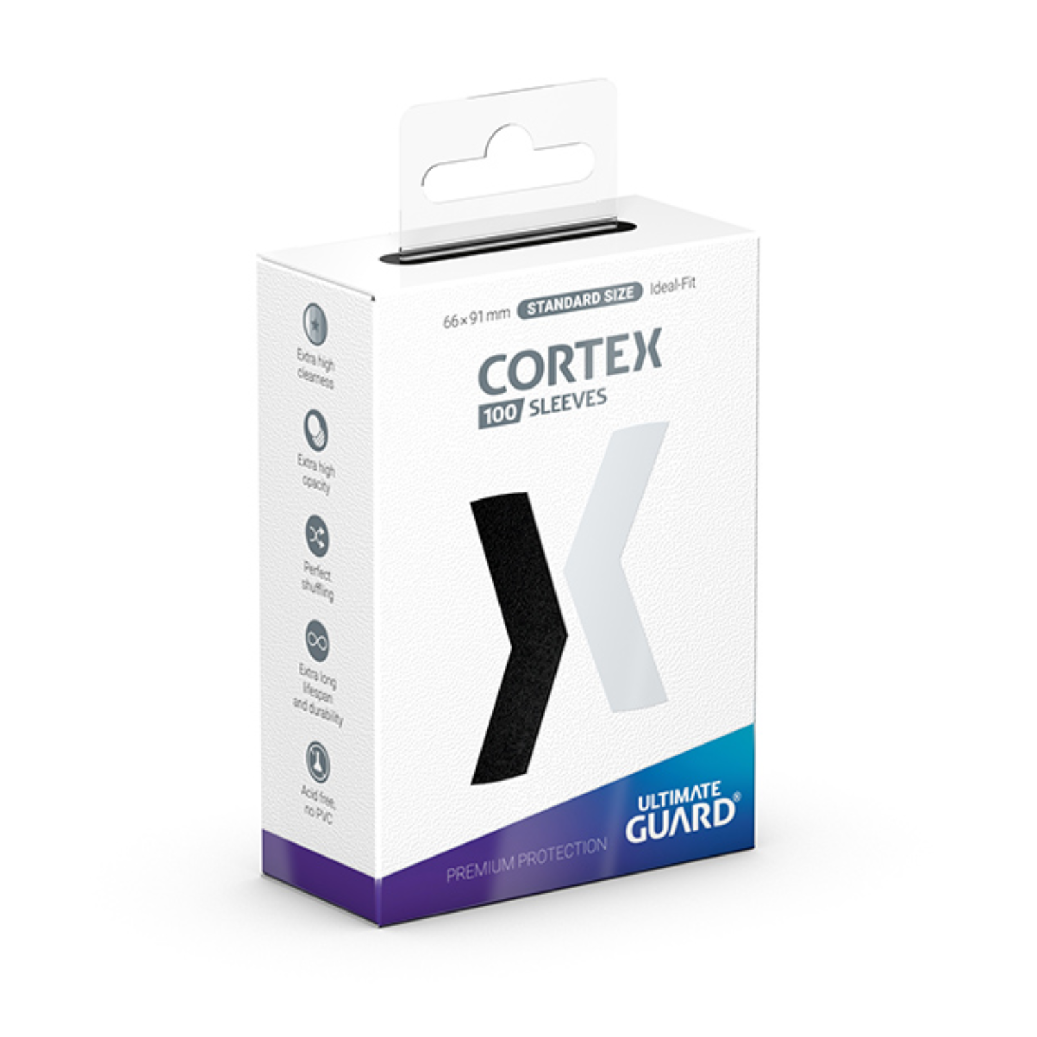 Card Sleeves: Cortex Standard Size- Glossy Black (100 ct.)