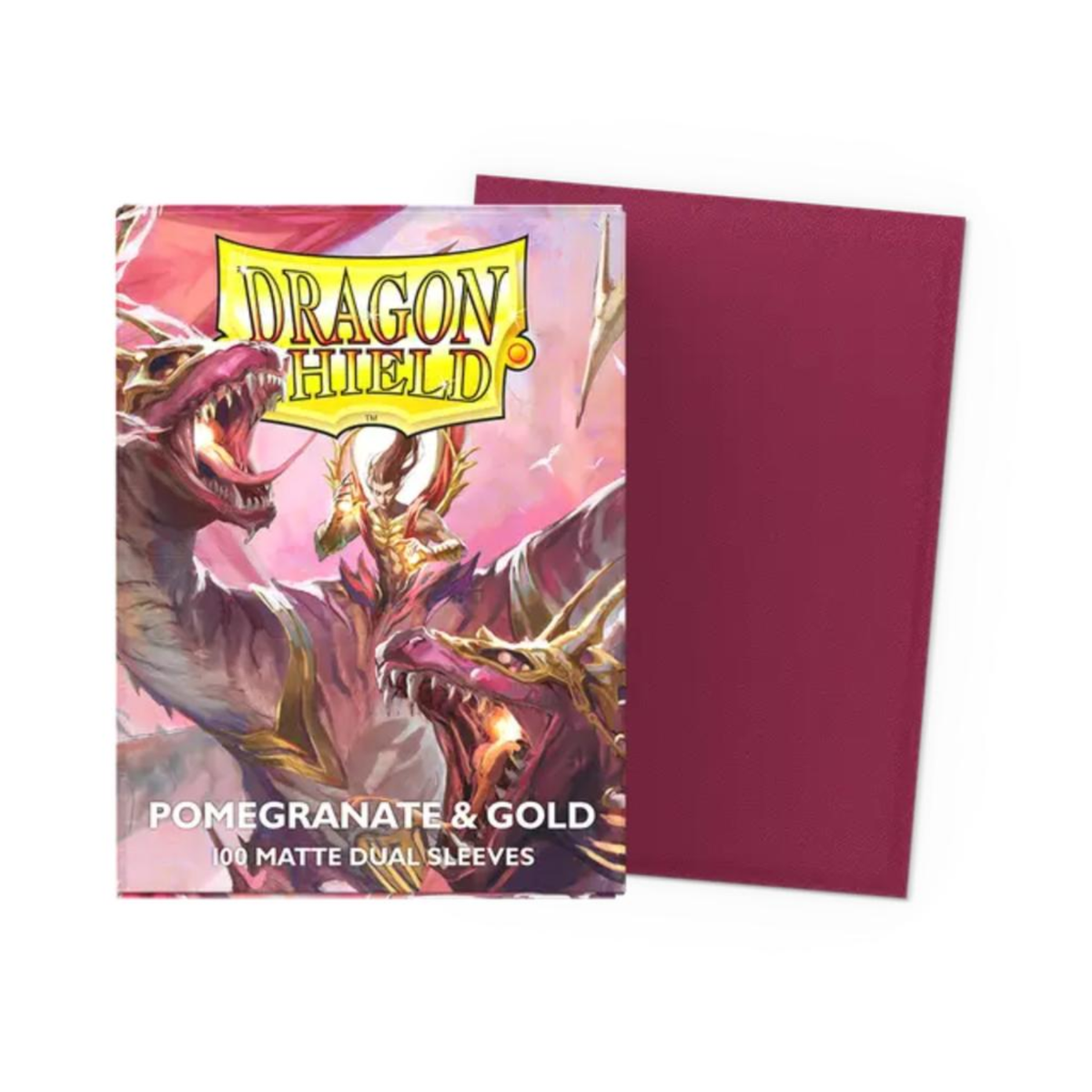 Dragon Shield Sleeves: Standard Matte Dual - Pomegranate & Gold 100ct