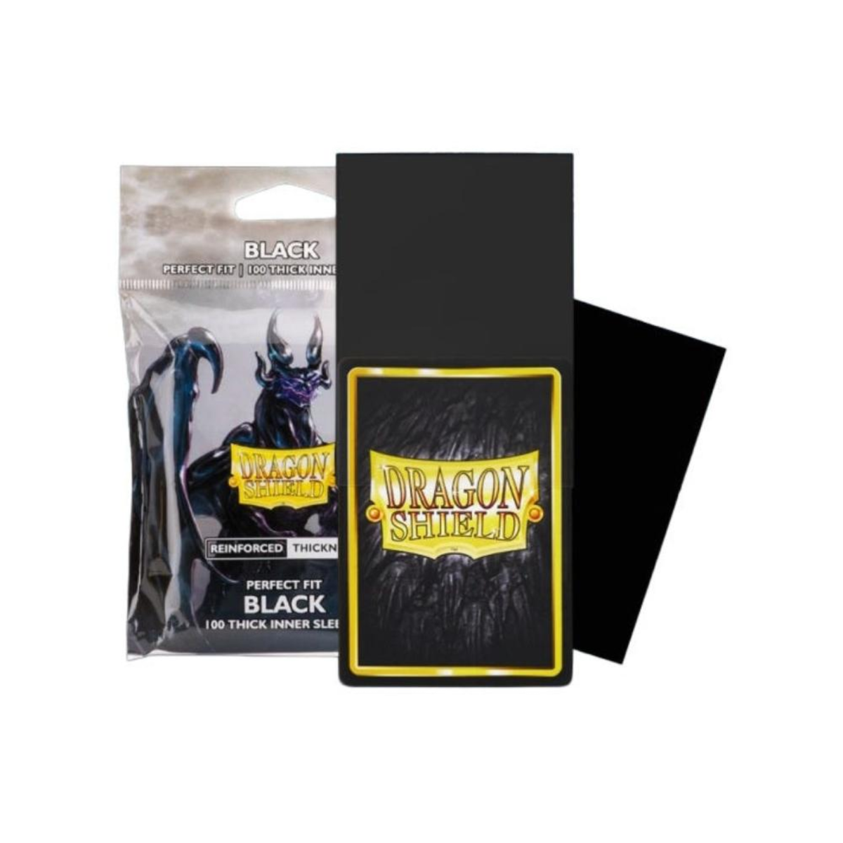 Dragon Shield Sleeves: Perfect Fit Standard Thick Inner - Black 100CT