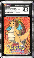 Dragonite Pokémon Topps 1999 English Pokémon the First Movie E12 First Print Rainbow Foil CGC 8.5