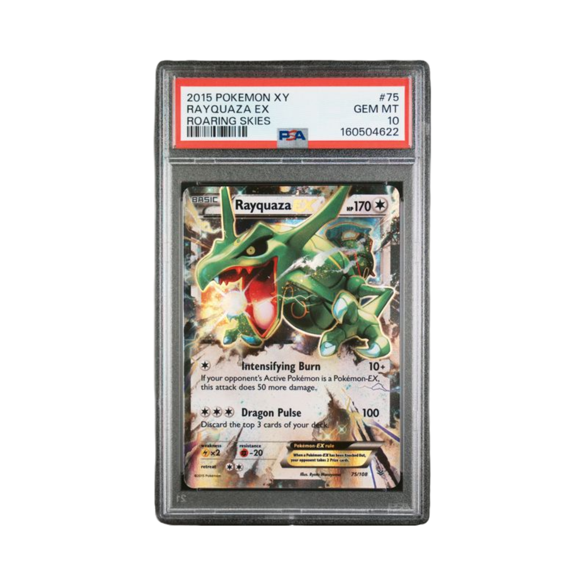 2015 POKEMON XY ROARING SKIES #75 RAYQUAZA EX PSA GEM MT 10
