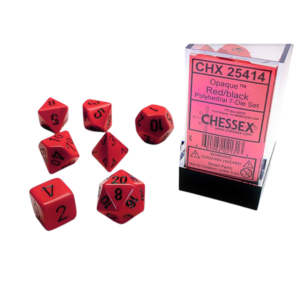 7-Die Set Opaque: Red/Black