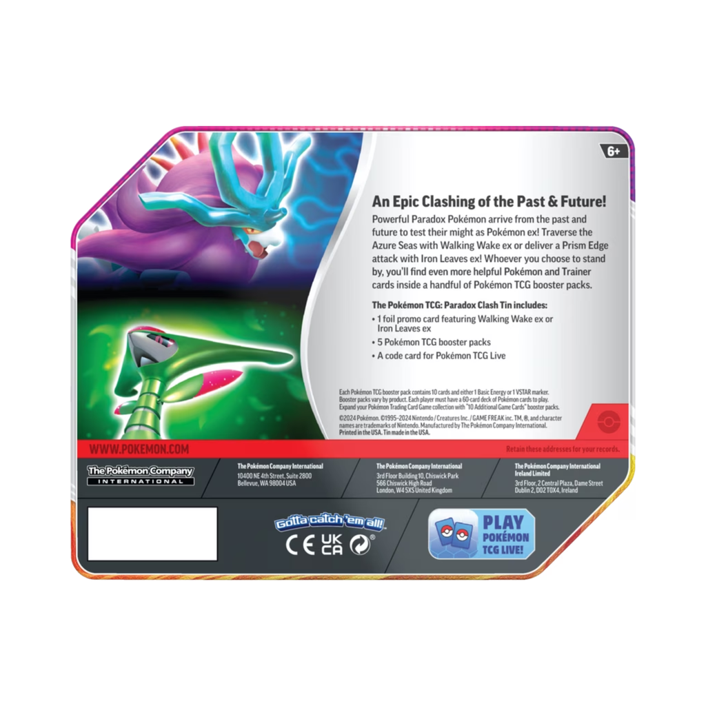 Pokémon TCG: Scarlet & Violet Paradox Clash Tin (Walking Wake ex)