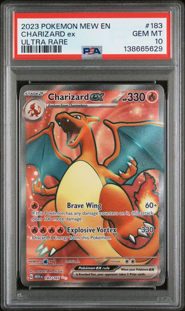 2023 POKEMON MEW EN-151 #183 CHARIZARD ex ULTRA RARE PSA 10