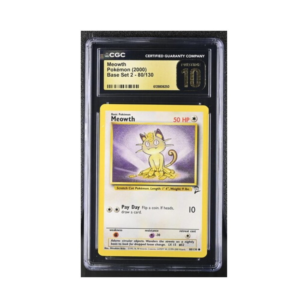 Meowth Pokémon 2000 English Base Set 2 80/130 CGC PRISTINE 10