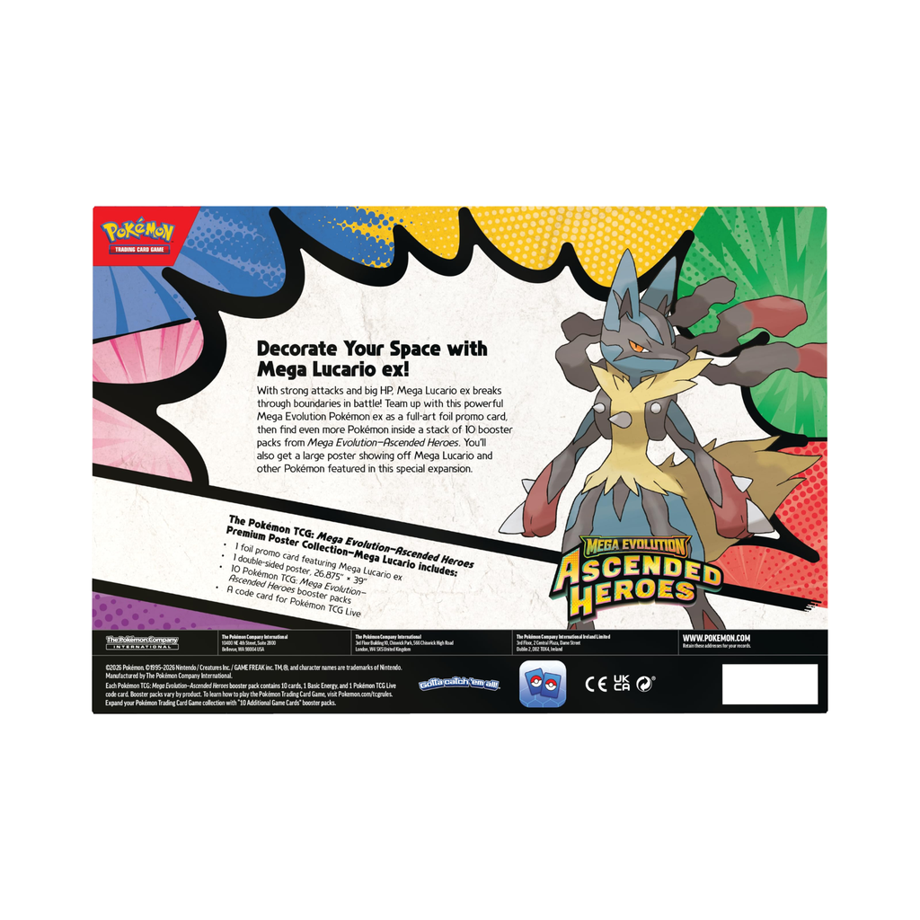 Pokémon TCG: Mega Evolution 2.5 - Ascended Heroes - Premium Poster Collection (Lucario)