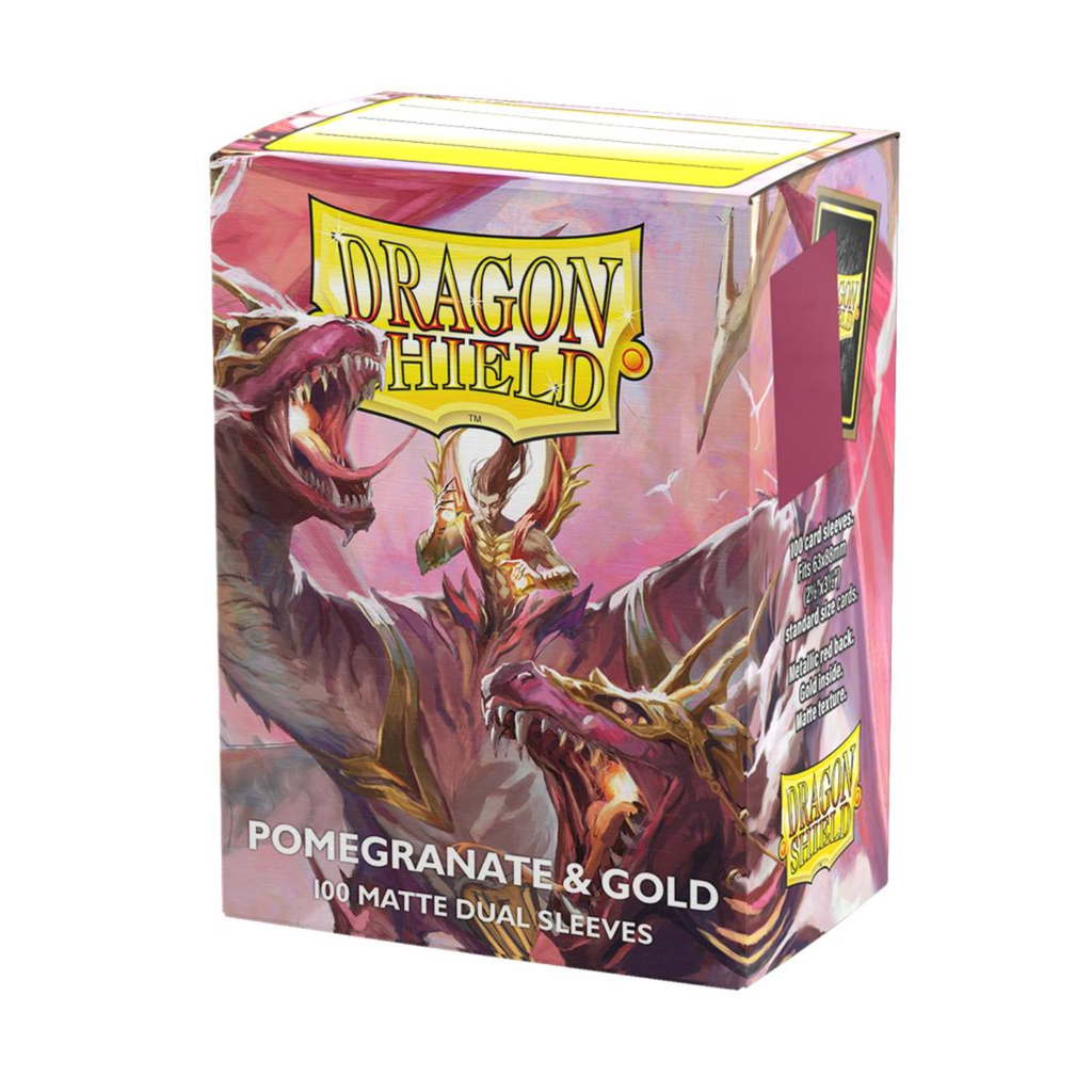 Dragon Shield Sleeves: Standard Matte Dual - Pomegranate & Gold 100ct