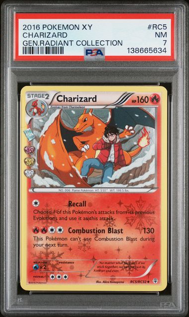 2016 POKEMON XY GENERATIONS RADIANT COLLECTION #RC5 CHARIZARD PSA 7