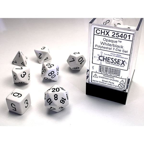 7-Die Set Opaque: White/Black