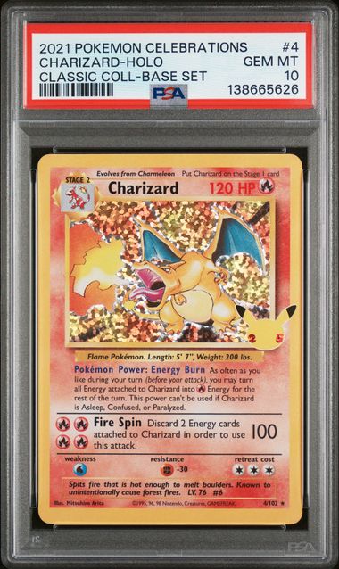 2021 POKEMON #4 CHARIZARD-HOLO CLASSIC COLL-BASE SET PSA 10