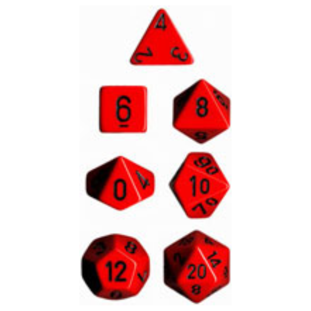7-Die Set Opaque: Red/Black