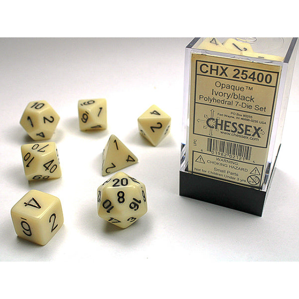 7-Die Set Opaque: Ivory/Black