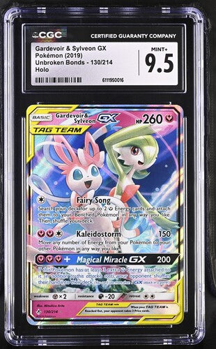 Gardevoir & Sylveon GX Pokémon 2019 English Unbroken Bonds 130/214 Holo CGC MINT+ 9.5