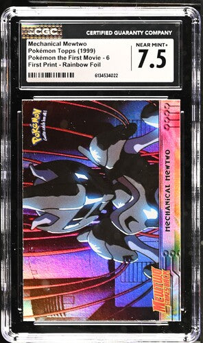 Mechanical Mewtwo Pokémon Topps 1999 English  Pokemon the First Movie Card Number 6 First Print Rainbow Foil CGC 7.5
