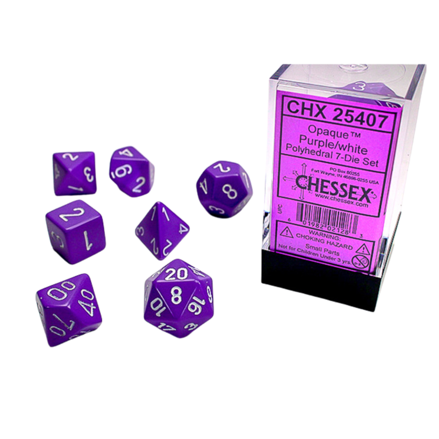 7-Die Set Opaque: Purple/White