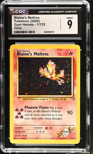 Blaine's Moltres Gym Heroes CGC 9
