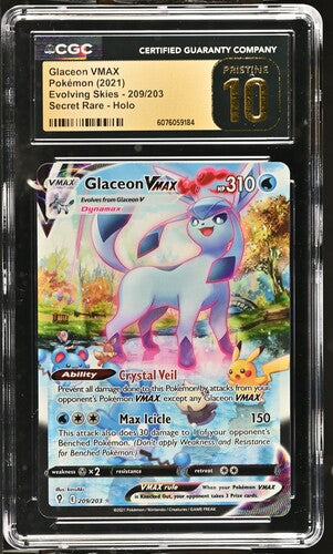 Glaceon V-Max Alt Art Evolving Skies CGC Pristine