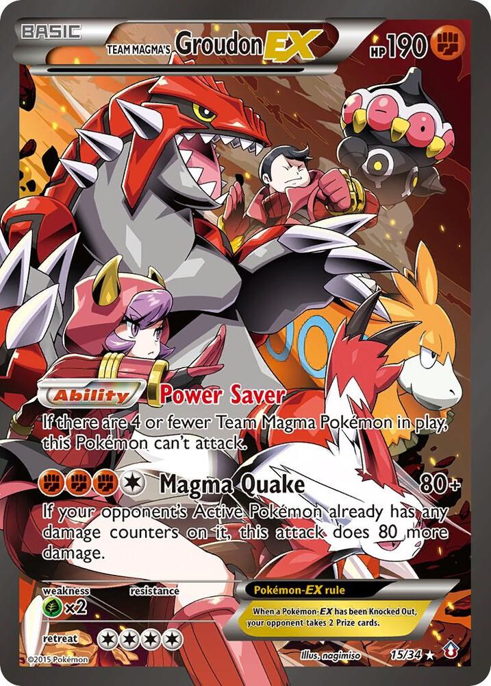 Team Magma's Groudon EX - 15/34 - Ultra Rare - Double Crisis