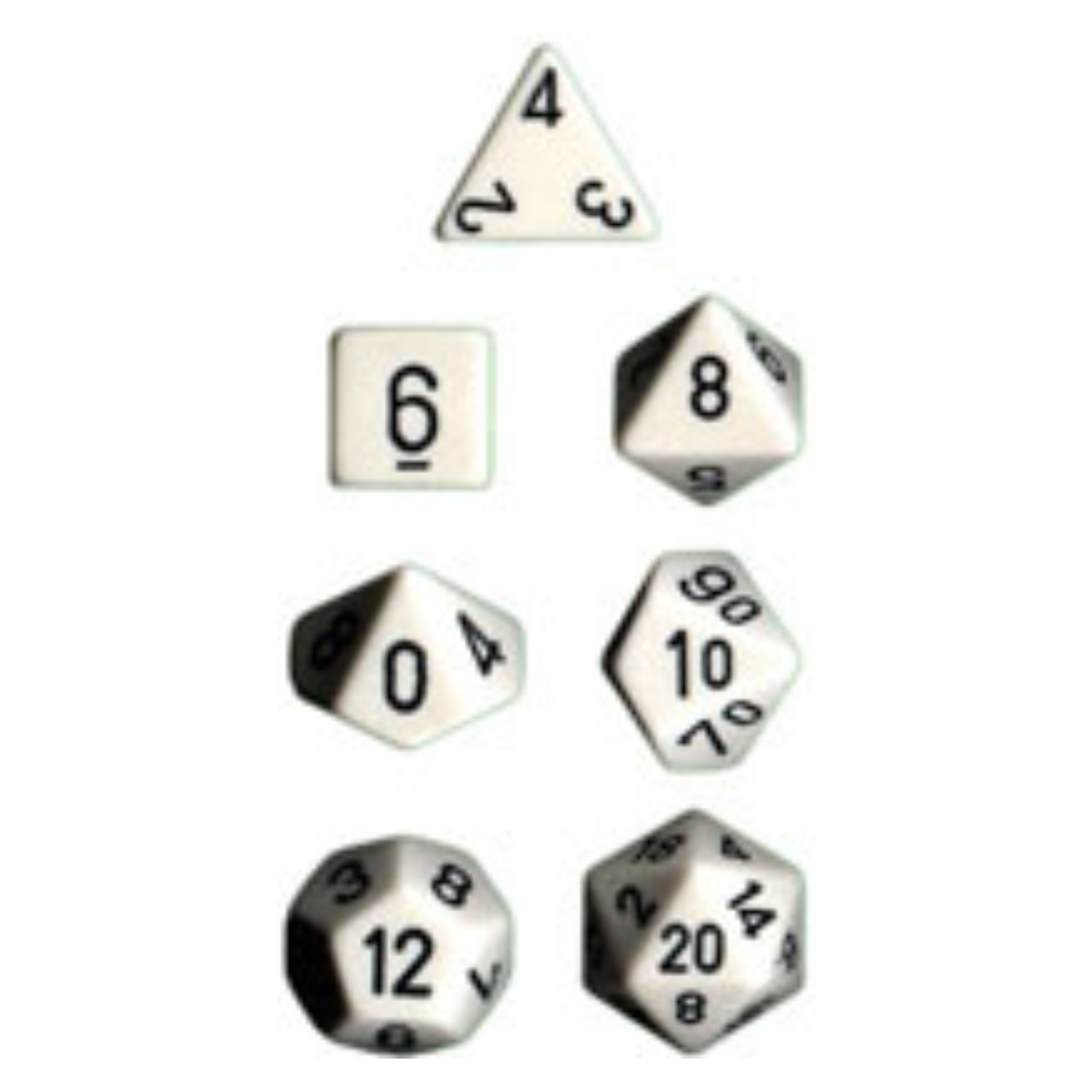 7-Die Set Opaque: White/Black
