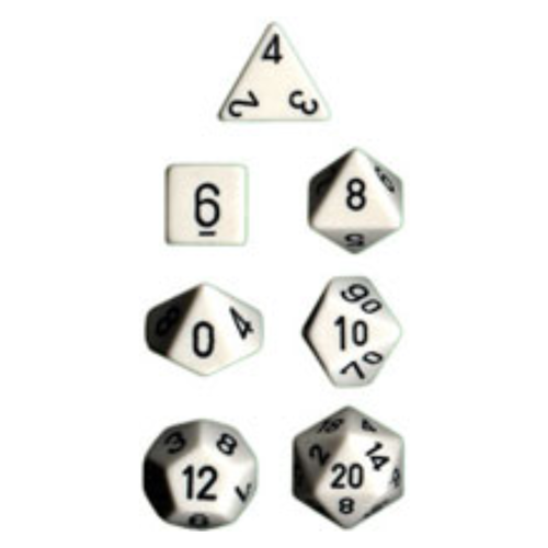 7-Die Set Opaque: White/Black