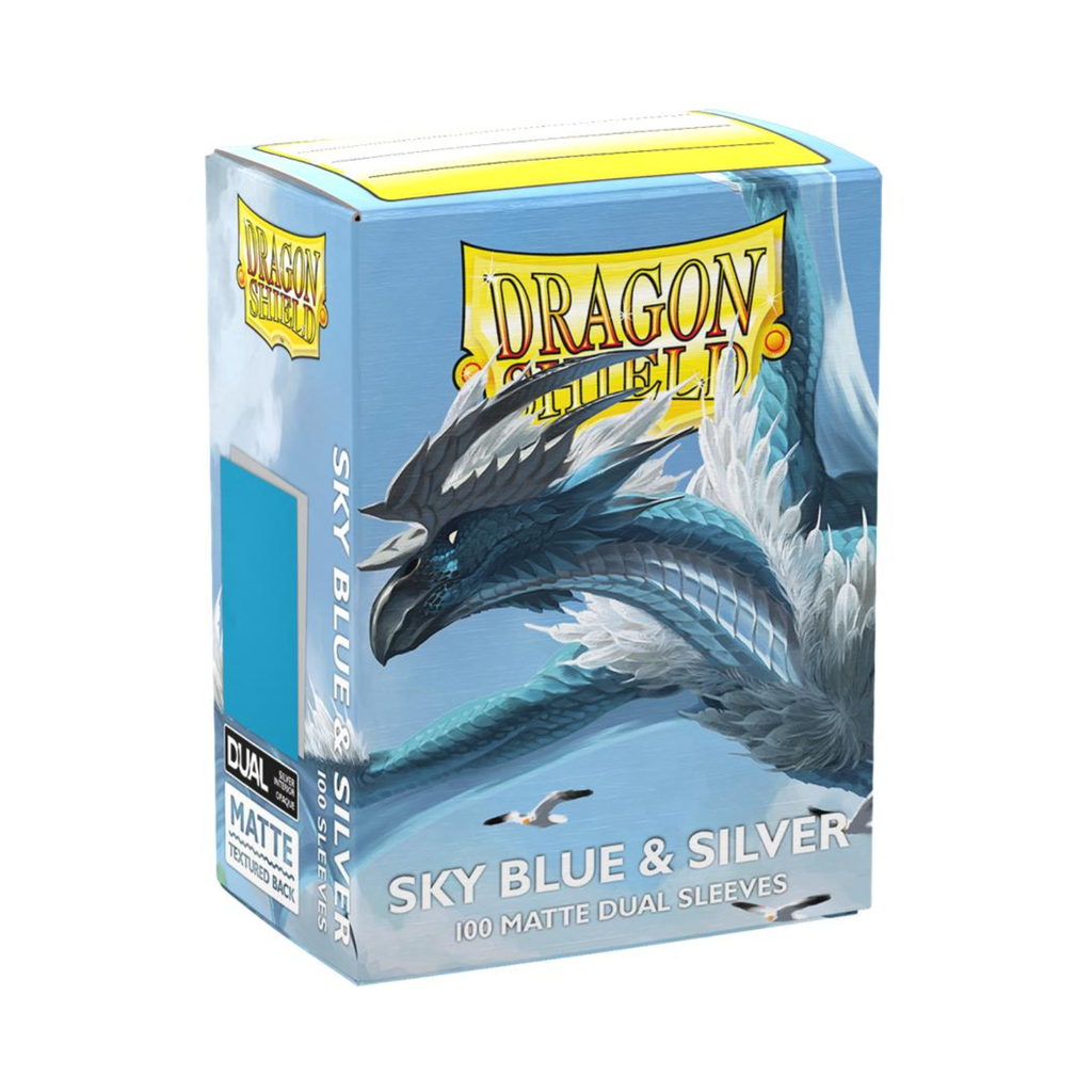 Dragon Shield Sleeves: Standard Matte Dual - Sky Blue & Silver
