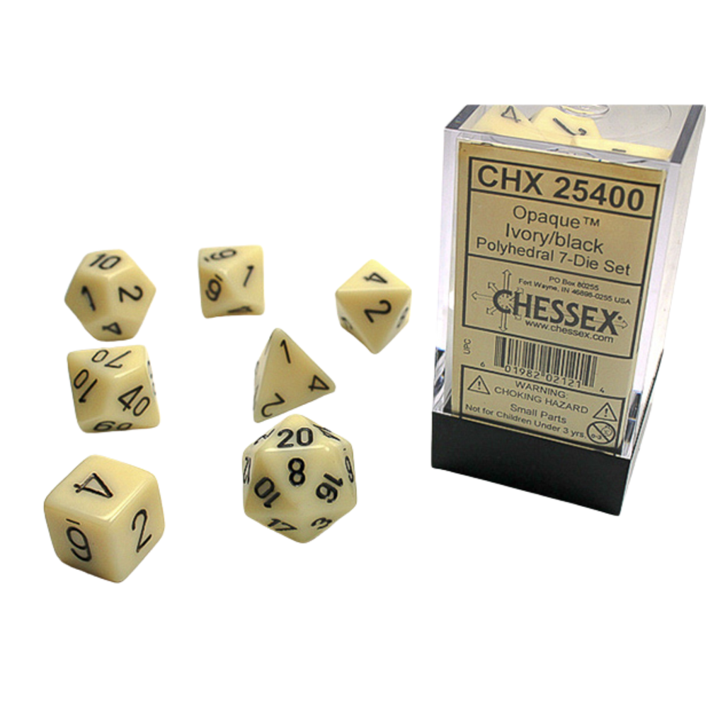 7-Die Set Opaque: Ivory/Black