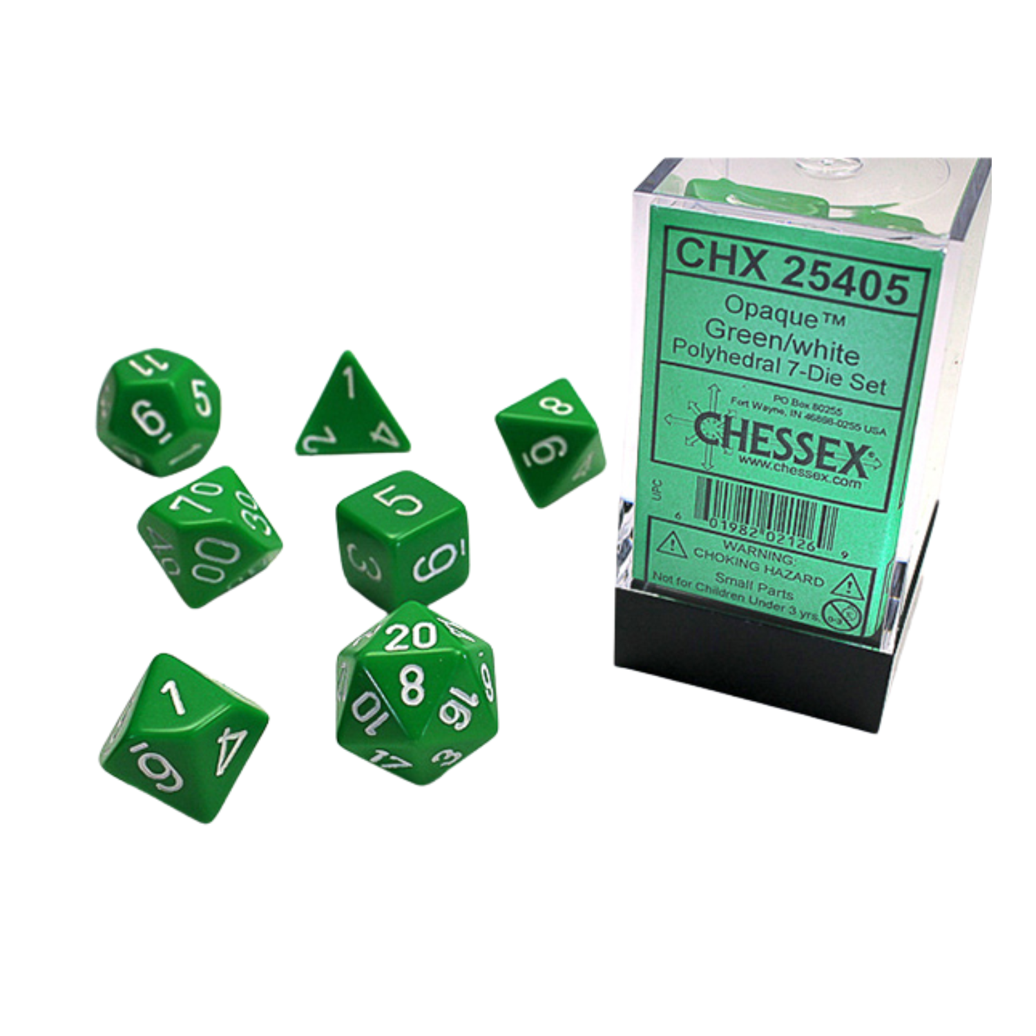 7-Die Set Opaque: Green/White
