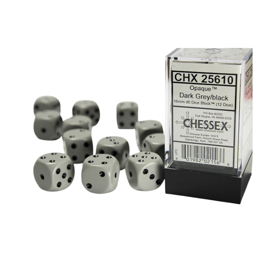 16mm 12d6 Opaque: Dark Grey/Black