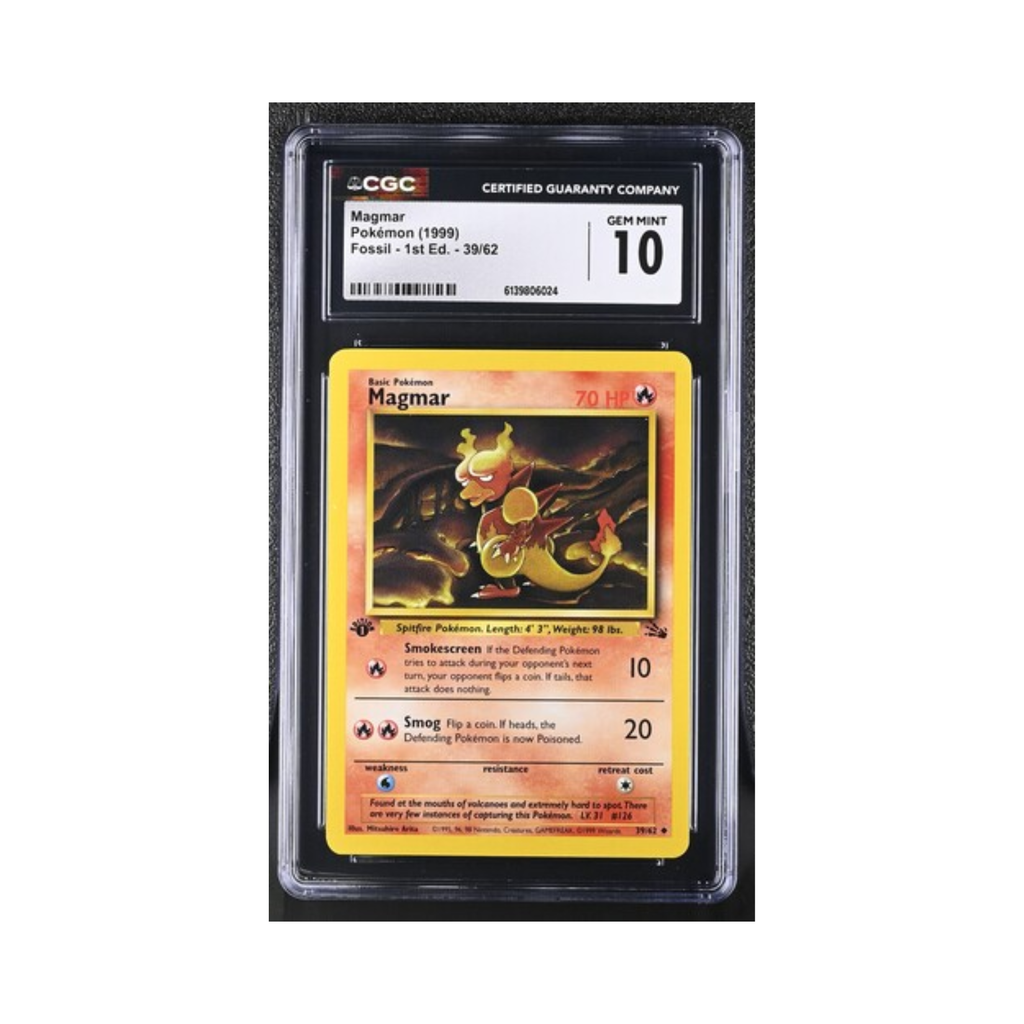 Magmar Pokémon 1999 English Fossil - 1st Ed. 39/62 CGC GEM MINT 10