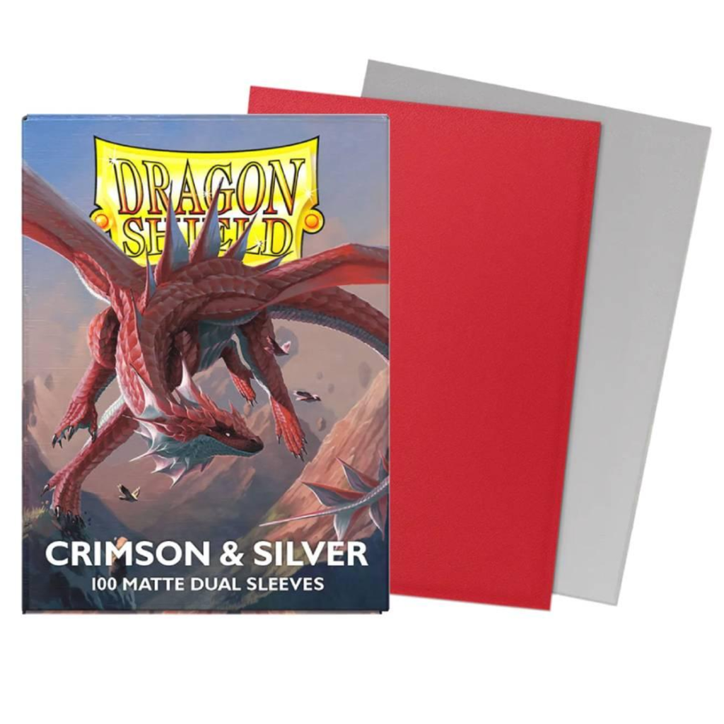 Dragon Shield Sleeves: Standard Matte Dual - Crimson & Silver