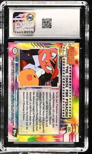 The Chase For Pikachu Pokémon Topps 1999 English Pokémon the First Movie Card Number 28 Second Print Silver Foil CGC 9