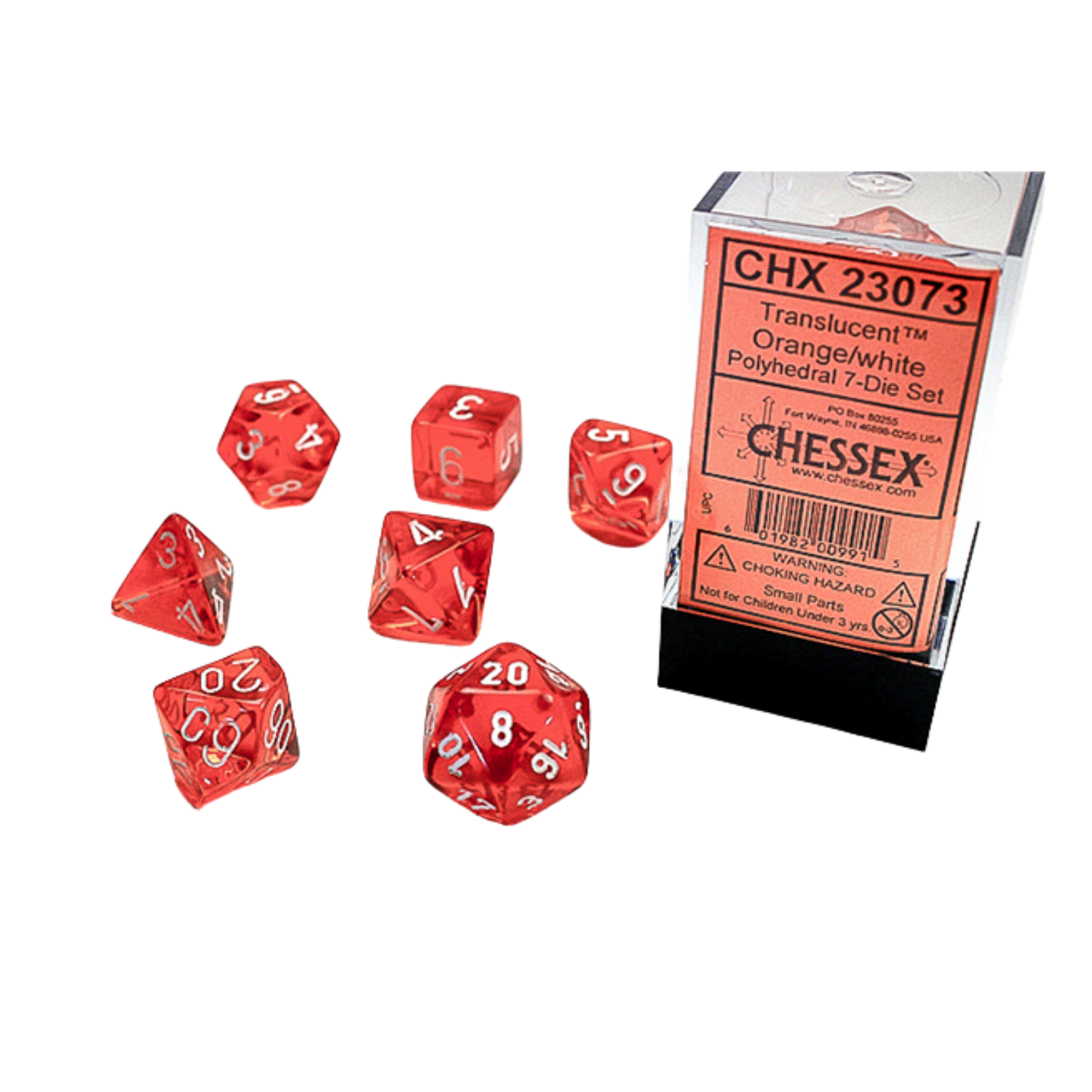 7-Die Set Translucent: Orange/White