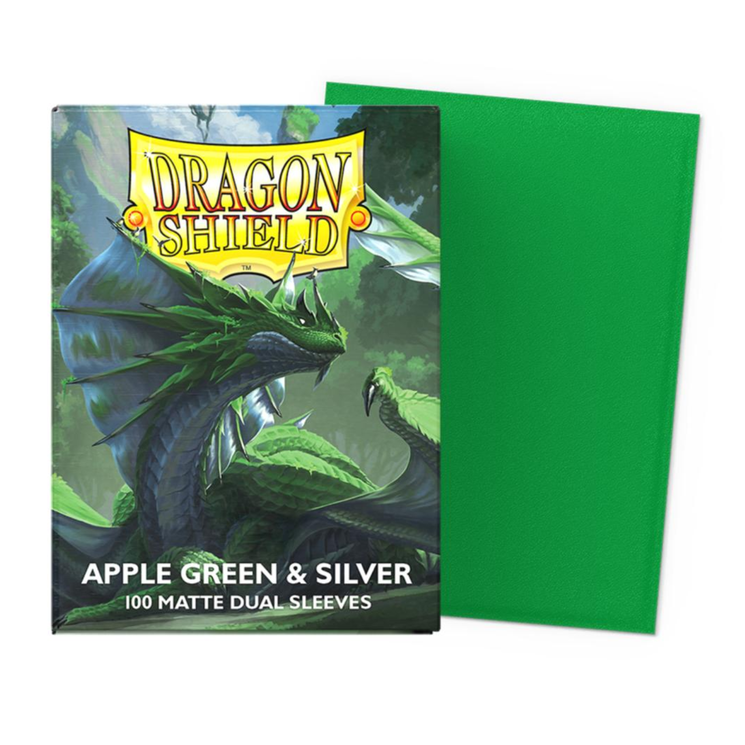 Dragon Shield Sleeves: Standard Matte Dual - Apple Green & Silver