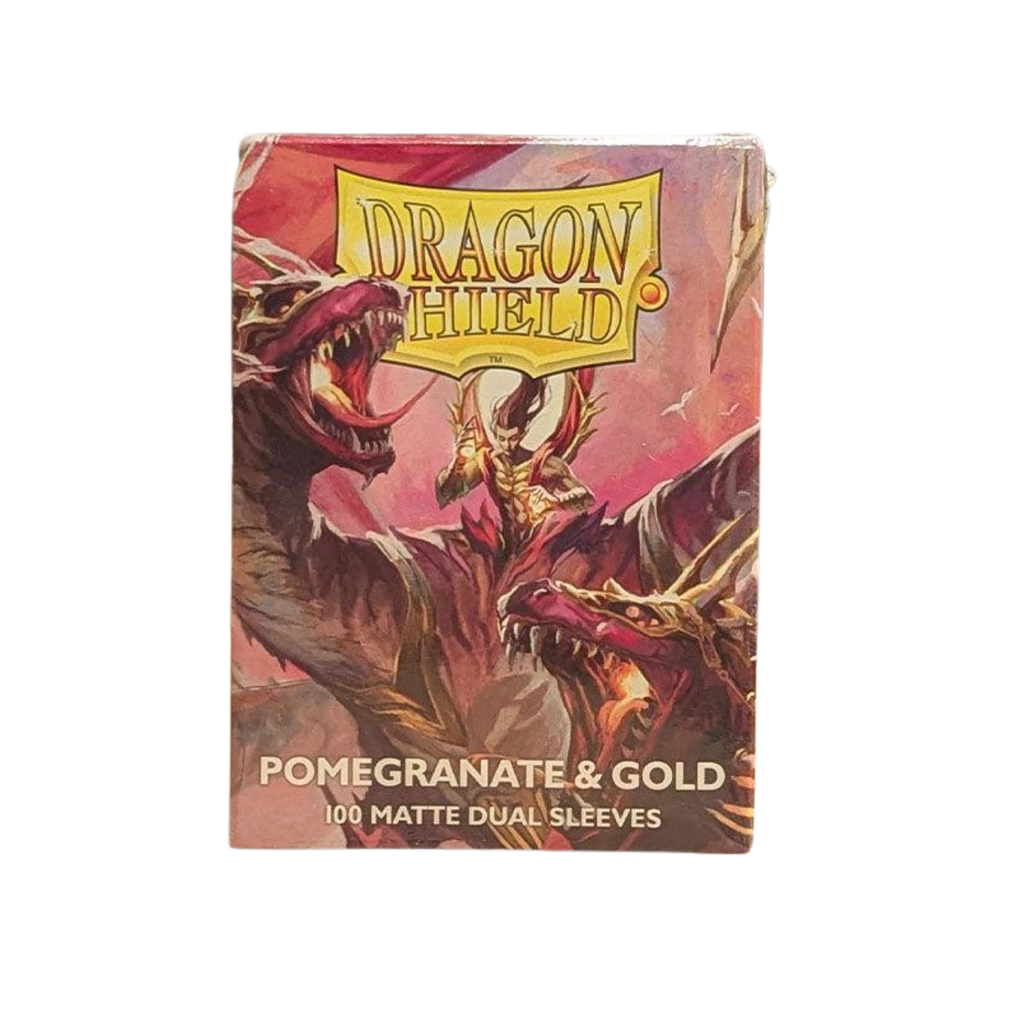 Dragon Shield Sleeves: Standard Matte Dual - Pomegranate & Gold 100ct