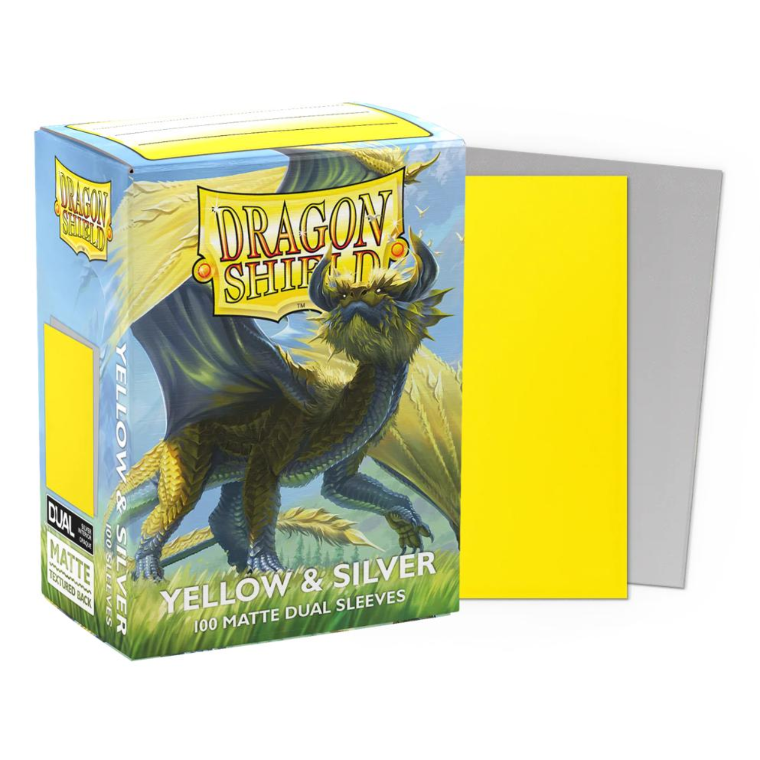 Dragon Shield Sleeves: Standard Matte Dual - Yellow & Silver