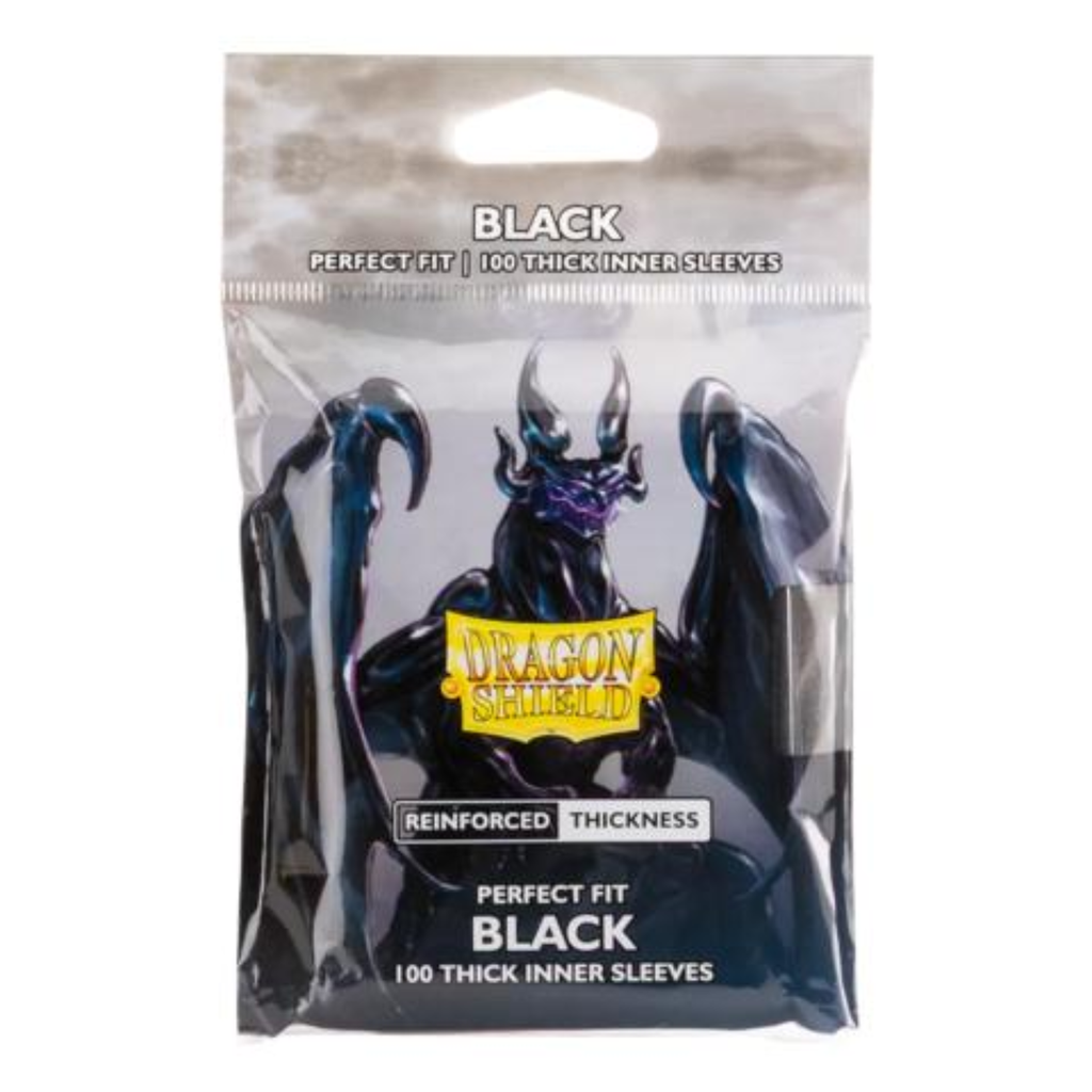 Dragon Shield Sleeves: Perfect Fit Standard Thick Inner - Black 100CT
