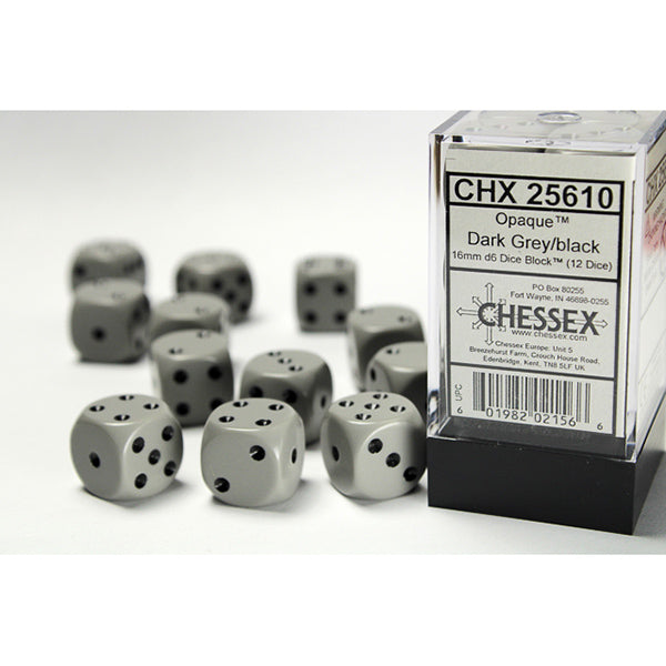 16mm 12d6 Opaque: Dark Grey/Black