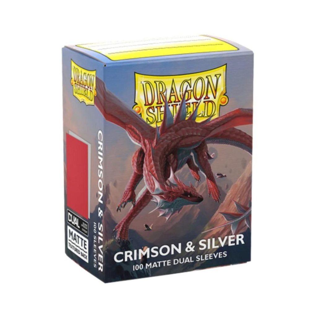 Dragon Shield Sleeves: Standard Matte Dual - Crimson & Silver