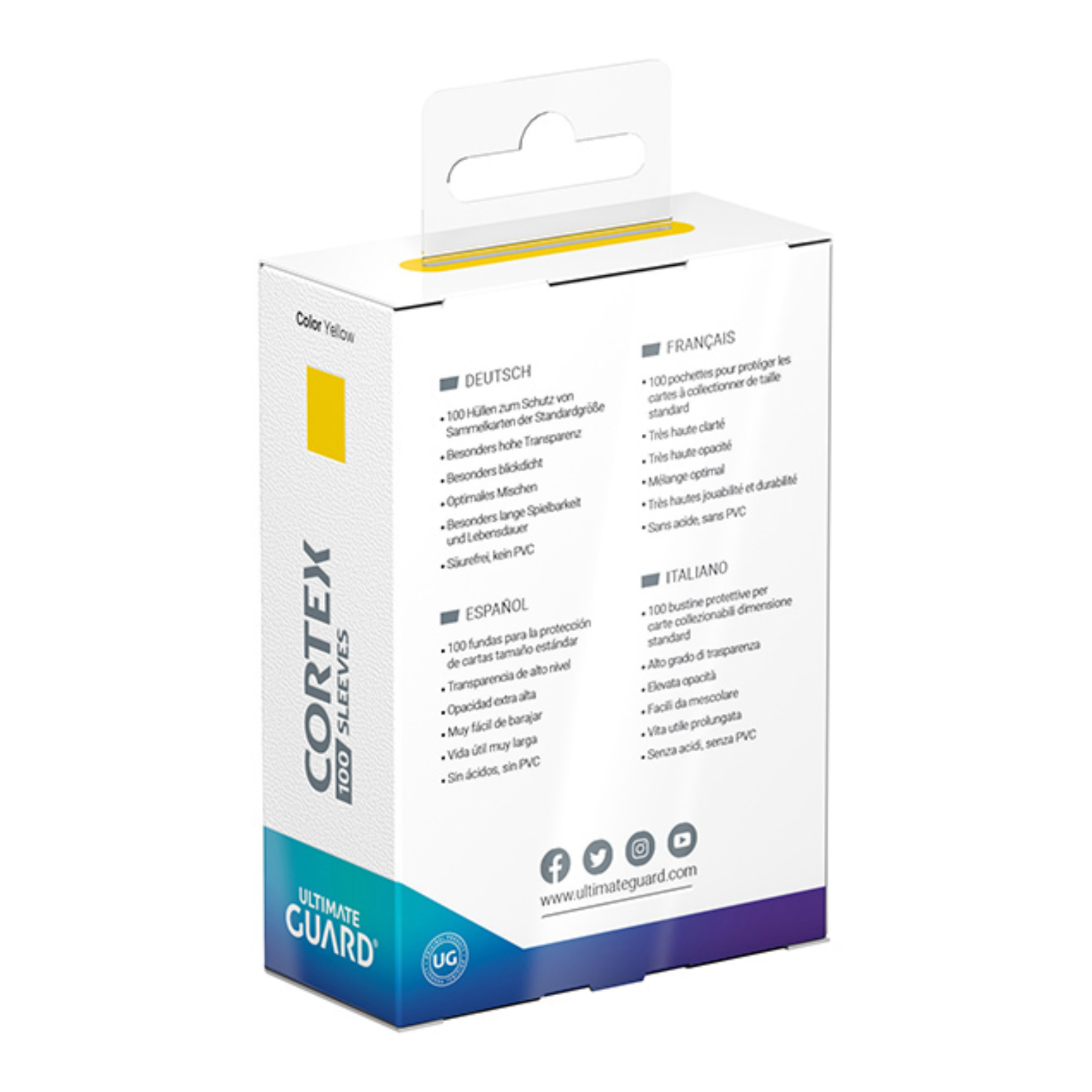 Card Sleeves: Cortex Standard Size- Glossy Yellow (100 ct.)