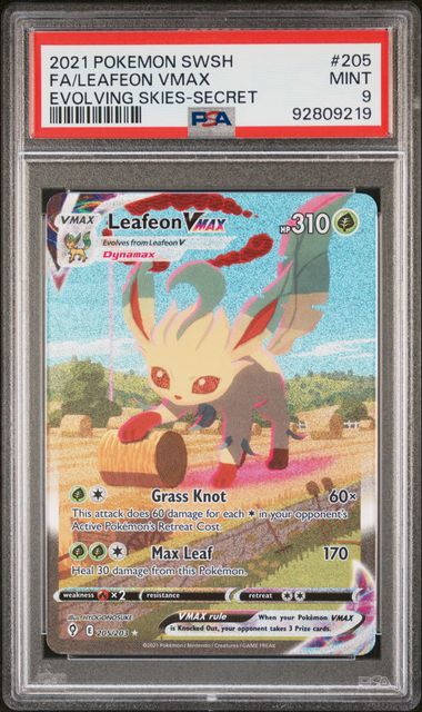 LEafeon V-Max Alt Art Evolving Skies PSA 9