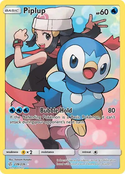 Piplup - 239/236 - Secret Rare - Cosmic Eclipse